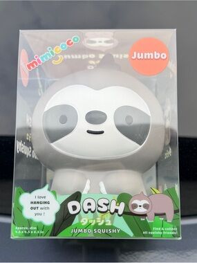 MIMI & COCO Dash Jumbo Squishy Sloth - Gray & White
